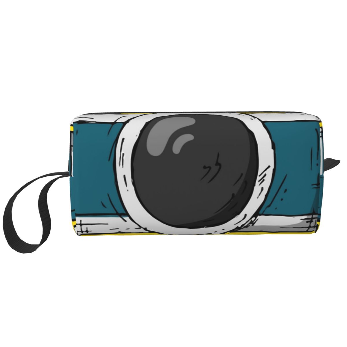 Beauty Makeup Camera - Borsa per Cosmetici Retrò Classica Blu-Verde,