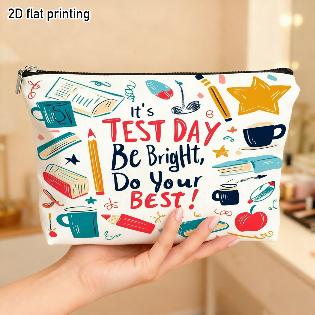 Beauty Makeup School - Borsa per il trucco con grafica